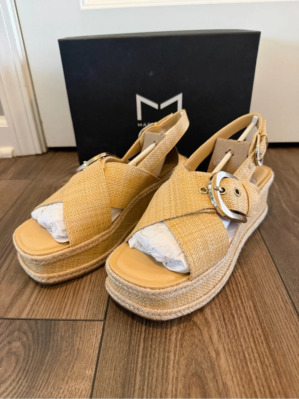 Marc Fisher LTD Renda Slingback Espadrille Platform Wedge Sandal - 8